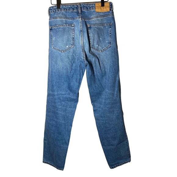 Zara Women's Distressed High Rise Straight Leg Jeans Size 6 - Picture 6 of 13